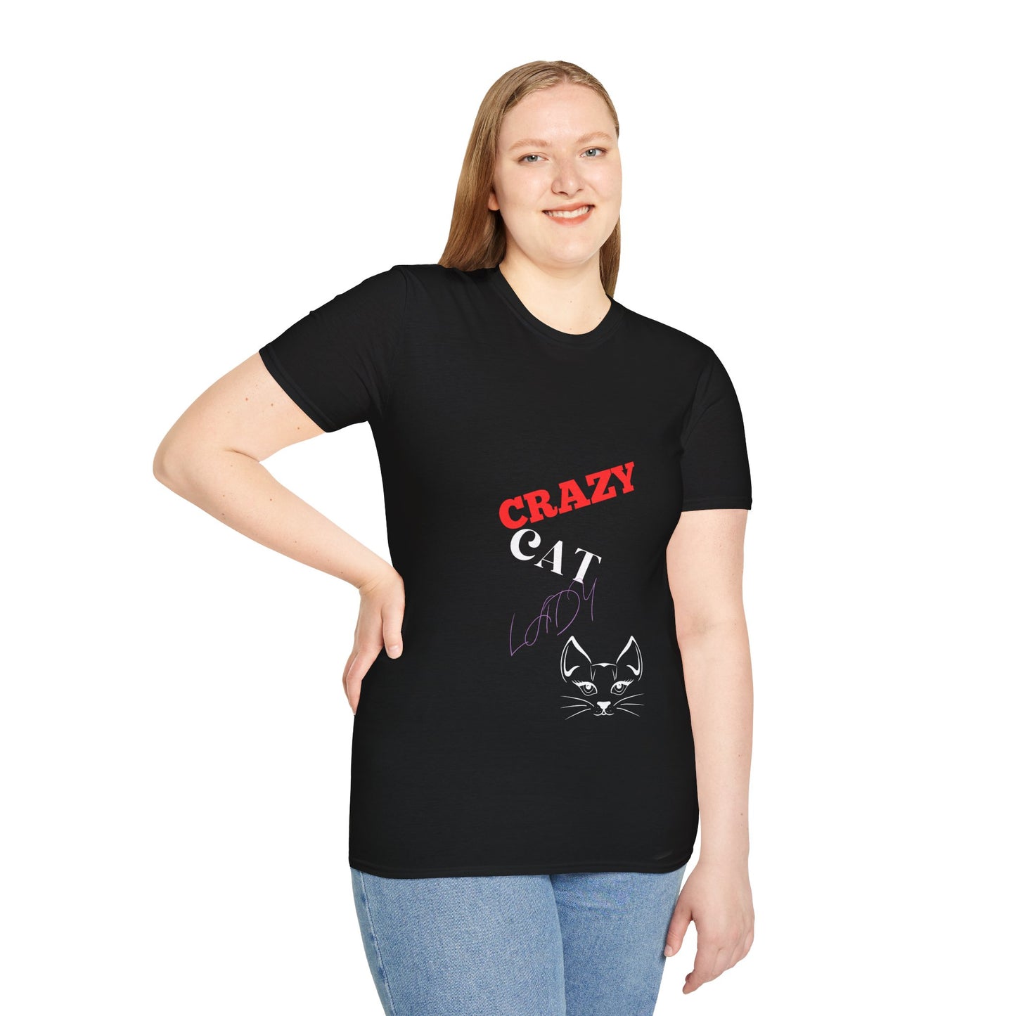 Official Crazy Cat Lady (Design 2) - Unisex Softstyle T-Shirt