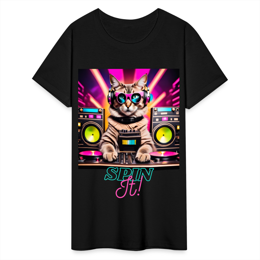 Spin IT (D2) - Gildan Ultra Cotton Ladies T-Shirt - black