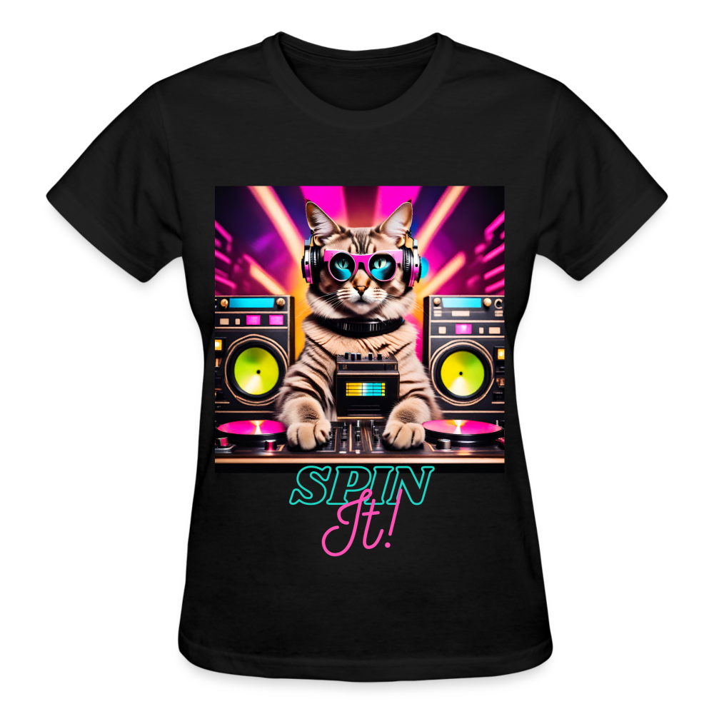 Spin IT (D2) - Gildan Ultra Cotton Ladies T-Shirt - black