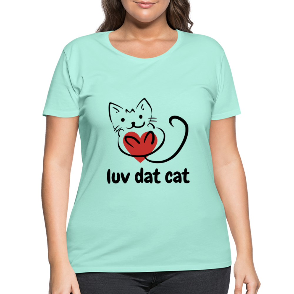 Official Luv Dat Cat Women's Curvy T-Shirt - mint