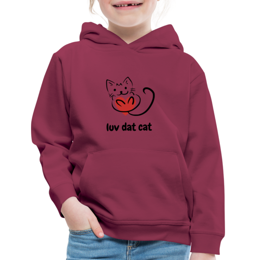 Official Luv Dat Cat Kids‘ Premium Hoodie - burgundy