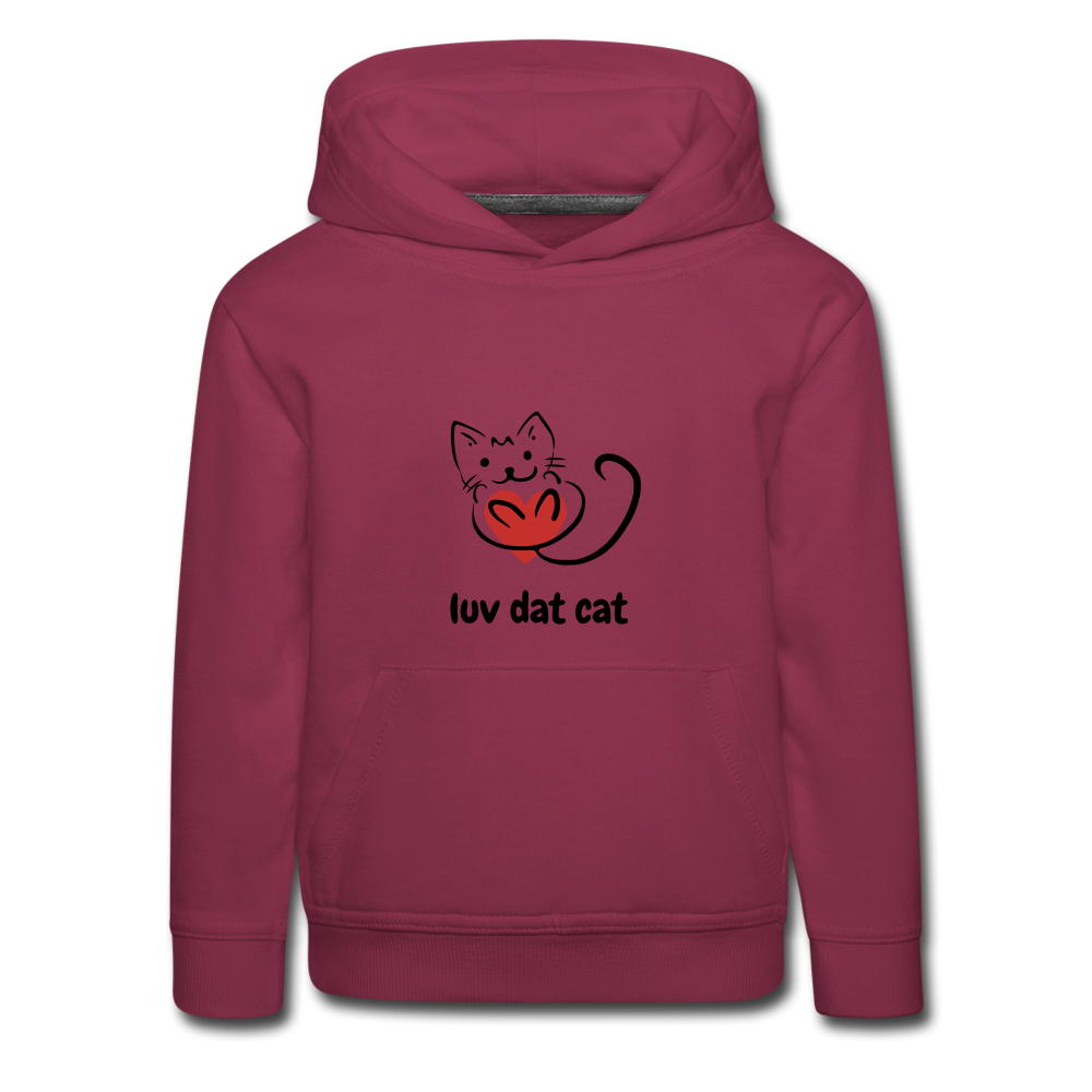 Official Luv Dat Cat Kids‘ Premium Hoodie - burgundy