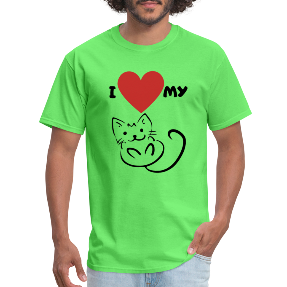 I HEART MY CAT Men's T-Shirt - kiwi