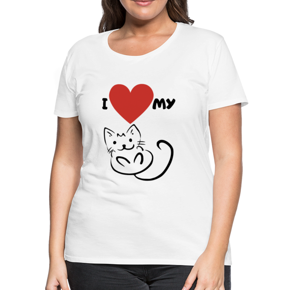 I HEART MY CAT Women's Premium T-Shirt - white