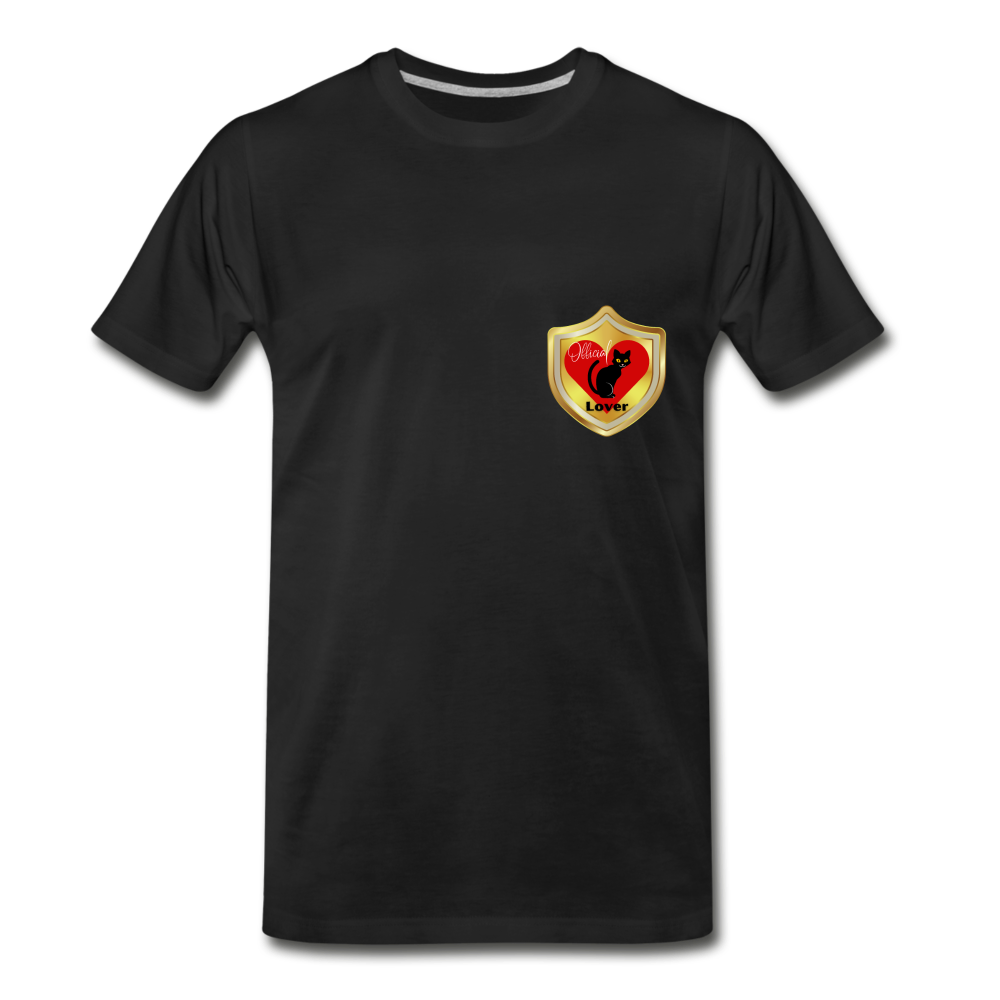 Official Cat Lover Badge (left breast) Men's Premium T-Shirt - black