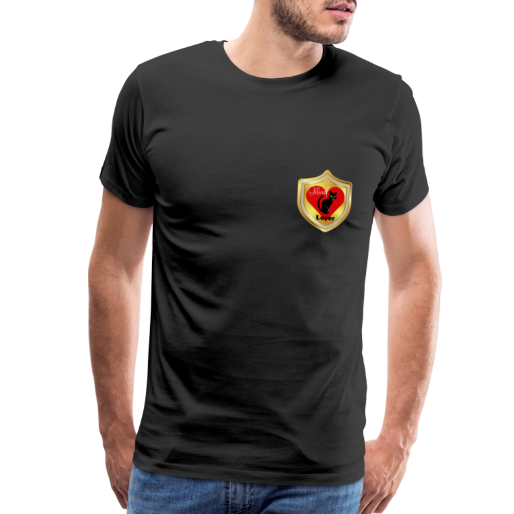 Official Cat Lover Badge (left breast) Men's Premium T-Shirt - black