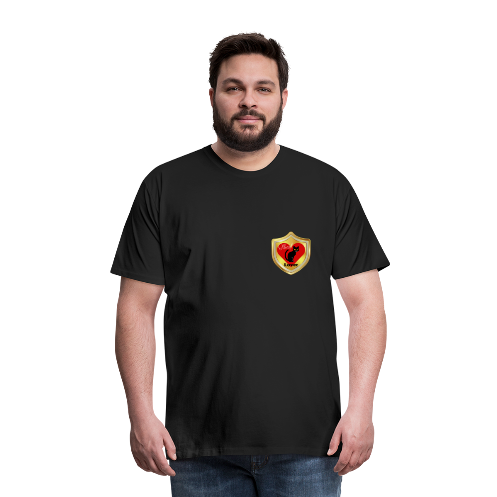 Official Cat Lover Badge (left breast) Men's Premium T-Shirt - black