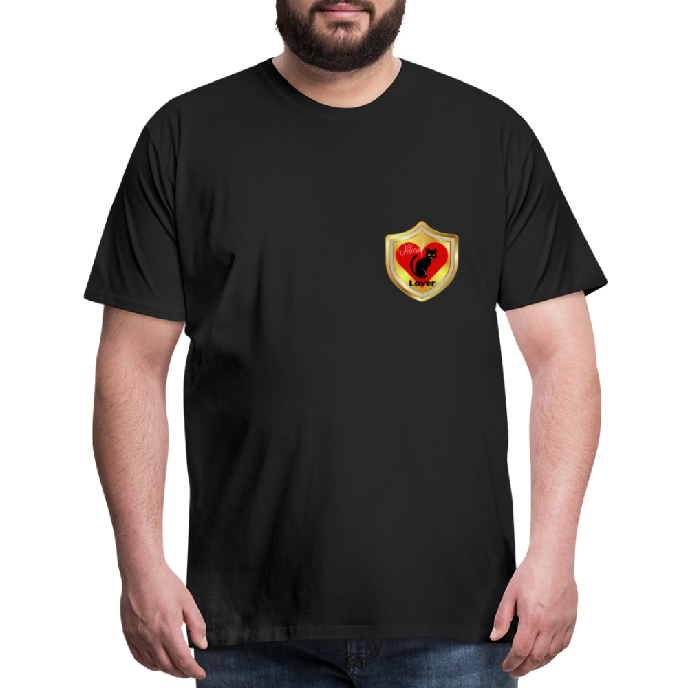 Official Cat Lover Badge (left breast) Men's Premium T-Shirt - black