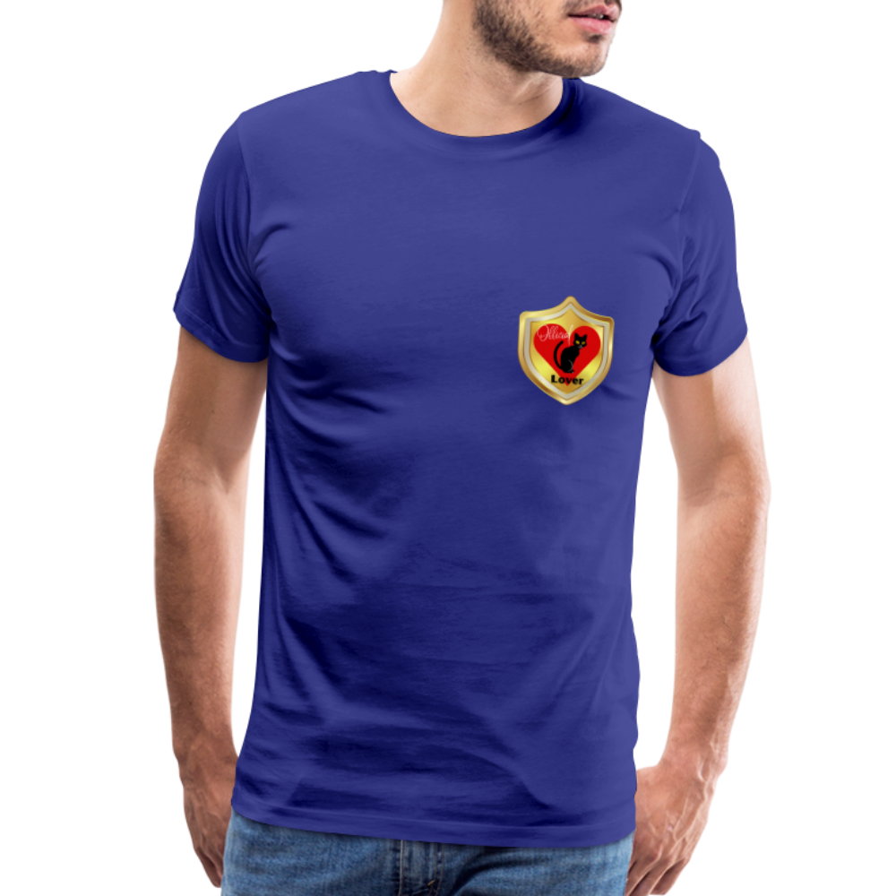 Official Cat Lover Badge (left breast) Men's Premium T-Shirt - royal blue
