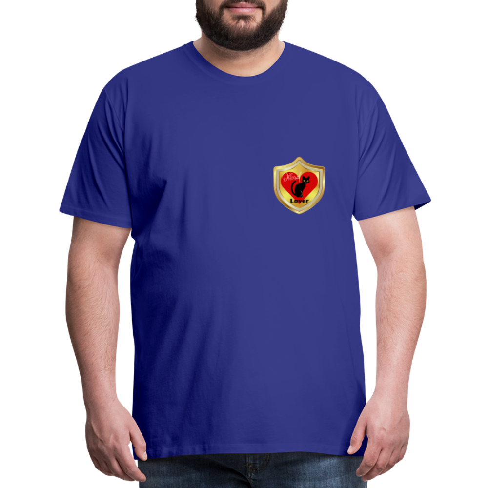 Official Cat Lover Badge (left breast) Men's Premium T-Shirt - royal blue