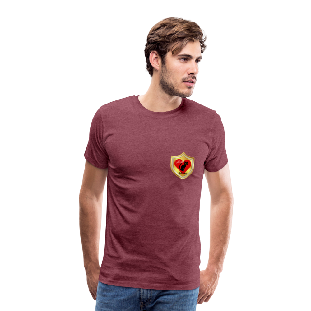 Official Cat Lover Badge (left breast) Men's Premium T-Shirt - heather burgundy