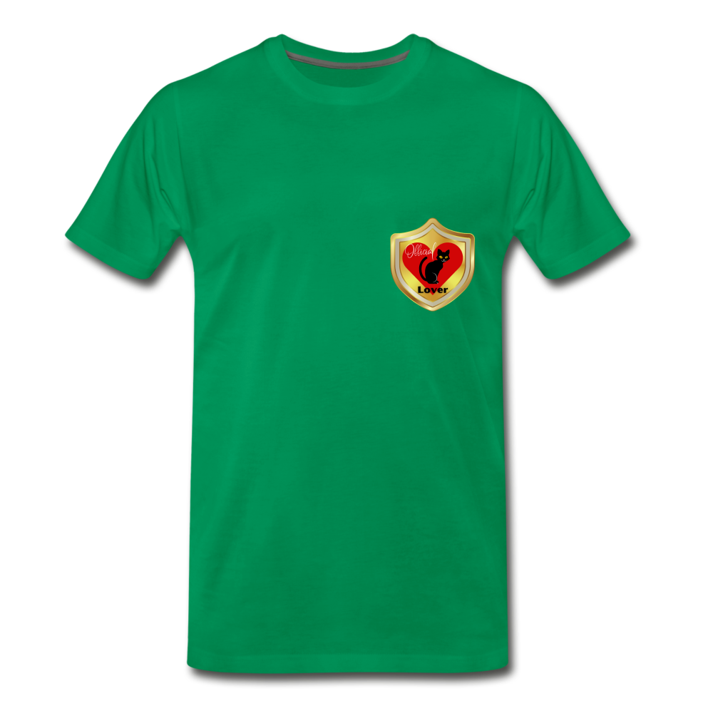 Official Cat Lover Badge (left breast) Men's Premium T-Shirt - kelly green