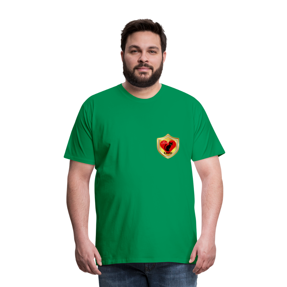 Official Cat Lover Badge (left breast) Men's Premium T-Shirt - kelly green