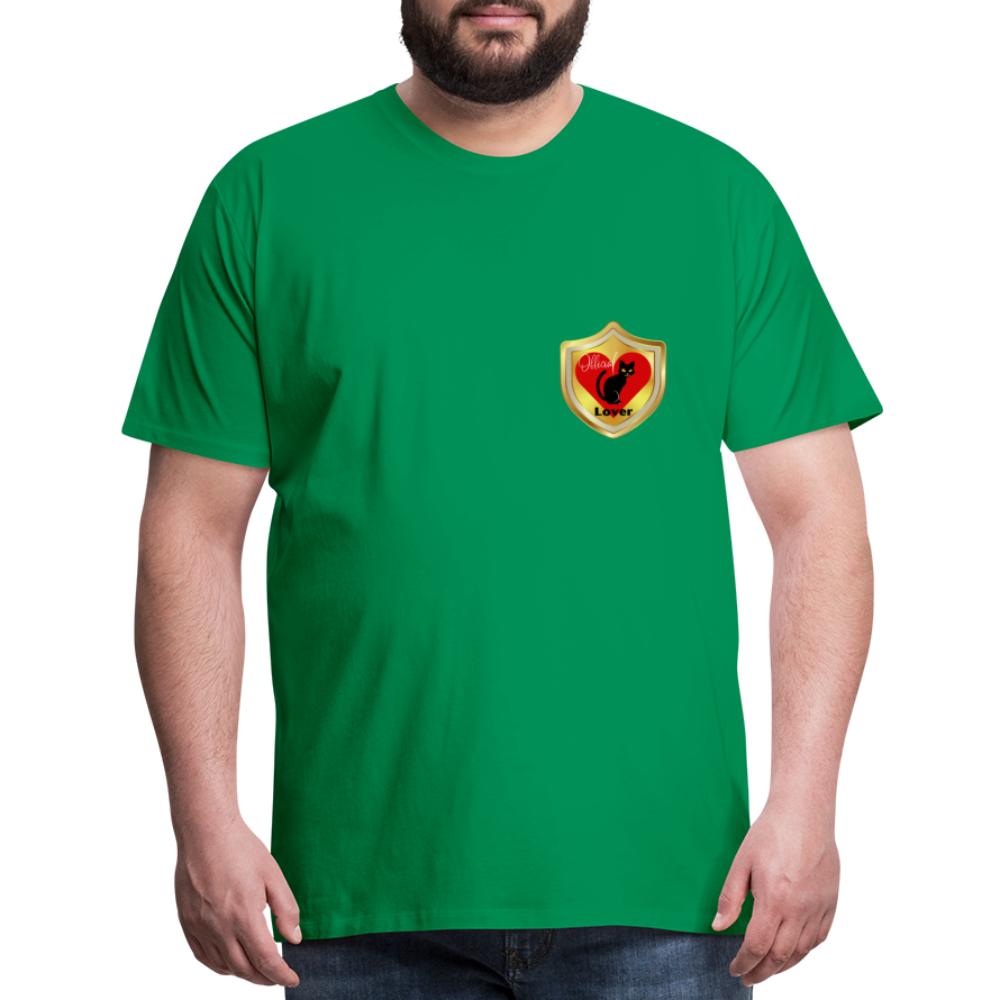 Official Cat Lover Badge (left breast) Men's Premium T-Shirt - kelly green