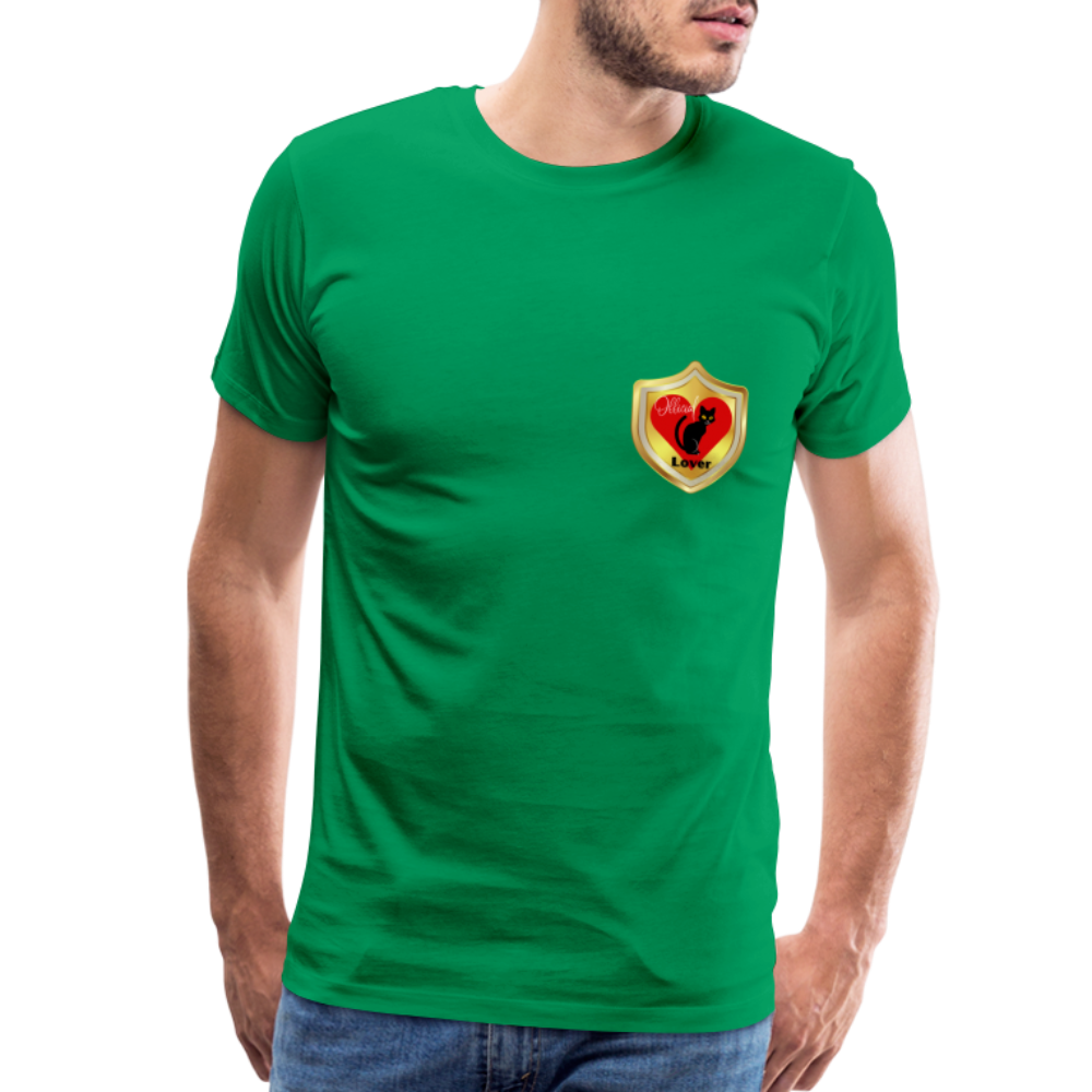 Official Cat Lover Badge (left breast) Men's Premium T-Shirt - kelly green