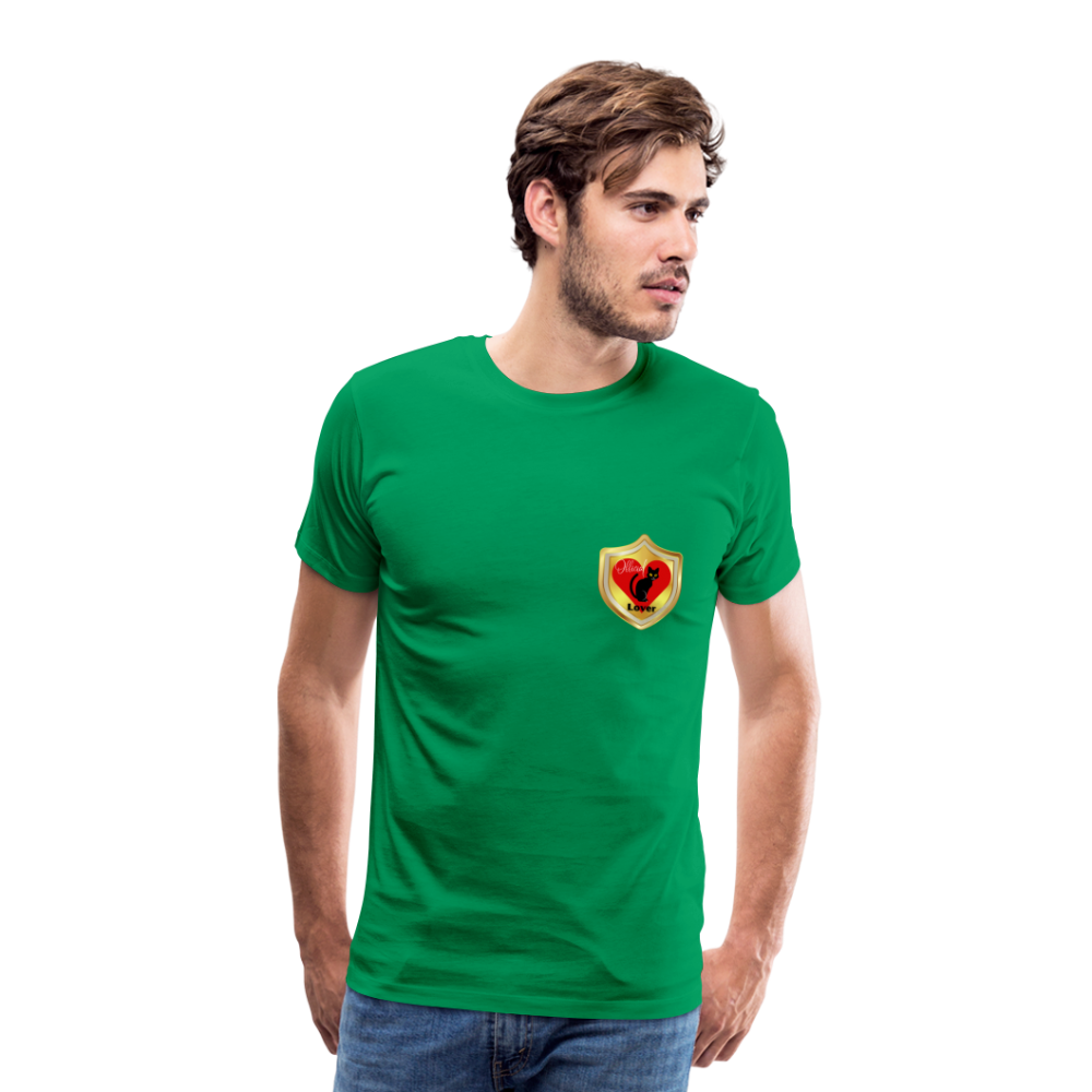 Official Cat Lover Badge (left breast) Men's Premium T-Shirt - kelly green