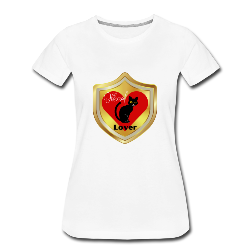 Official Cat Lover Badge Women's Premium T-Shirt - white