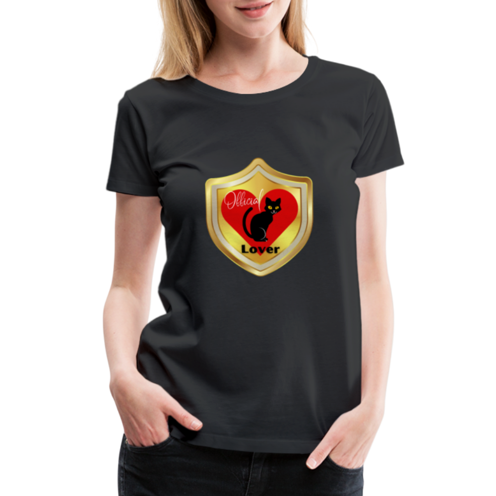 Official Cat Lover Badge Women's Premium T-Shirt - black