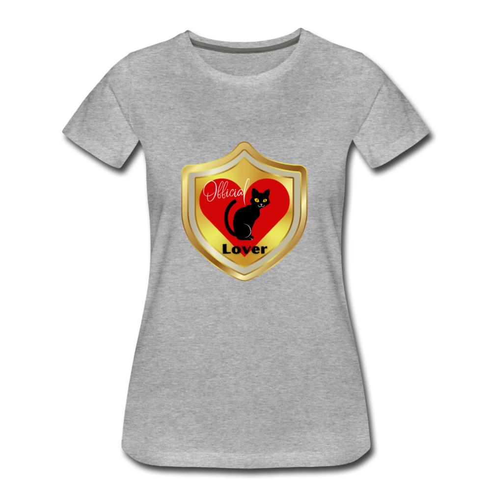 Official Cat Lover Badge Women's Premium T-Shirt - heather gray