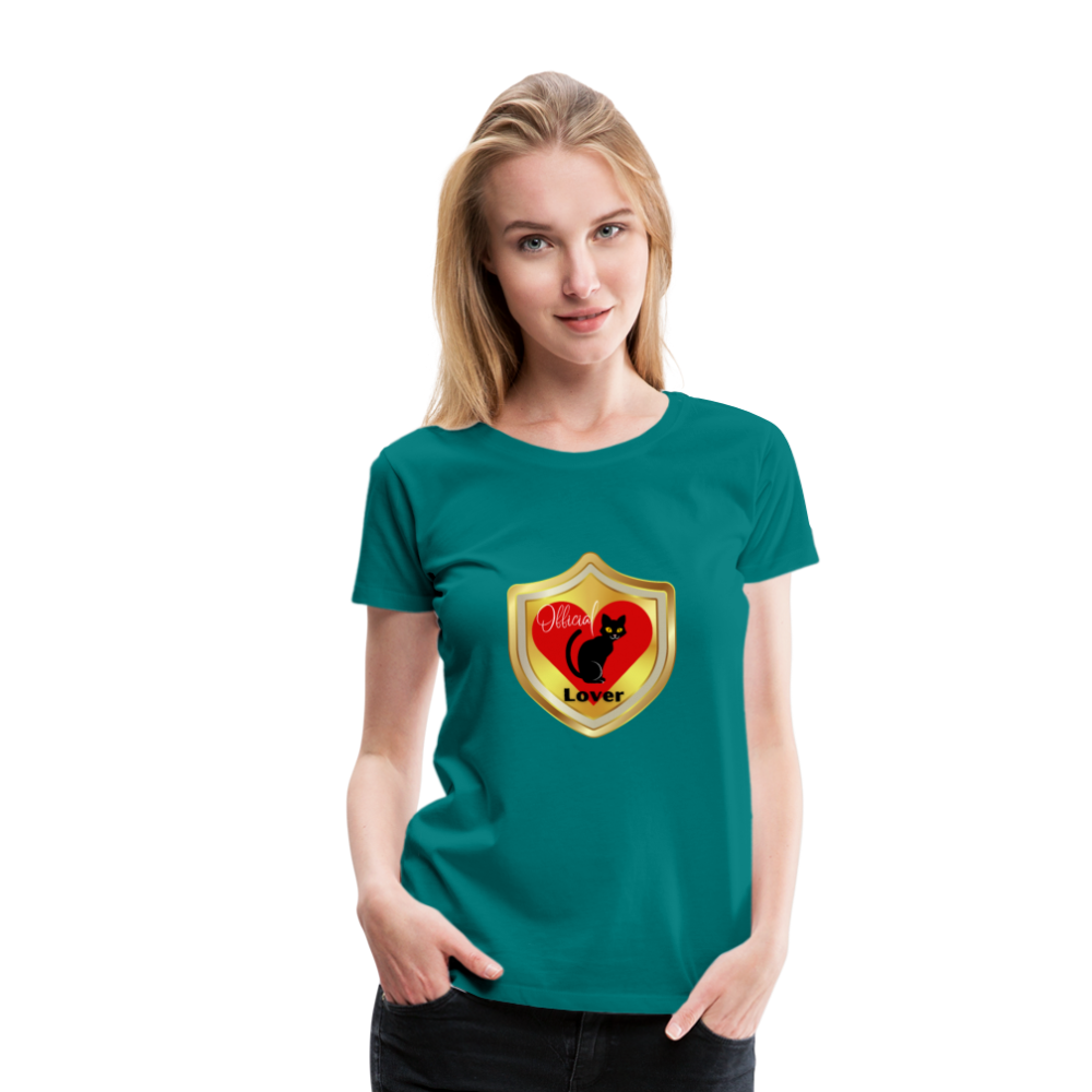 Official Cat Lover Badge Women's Premium T-Shirt - teal