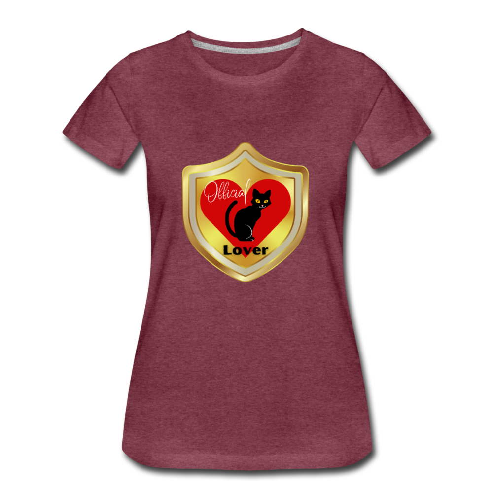 Official Cat Lover Badge Women's Premium T-Shirt - heather burgundy