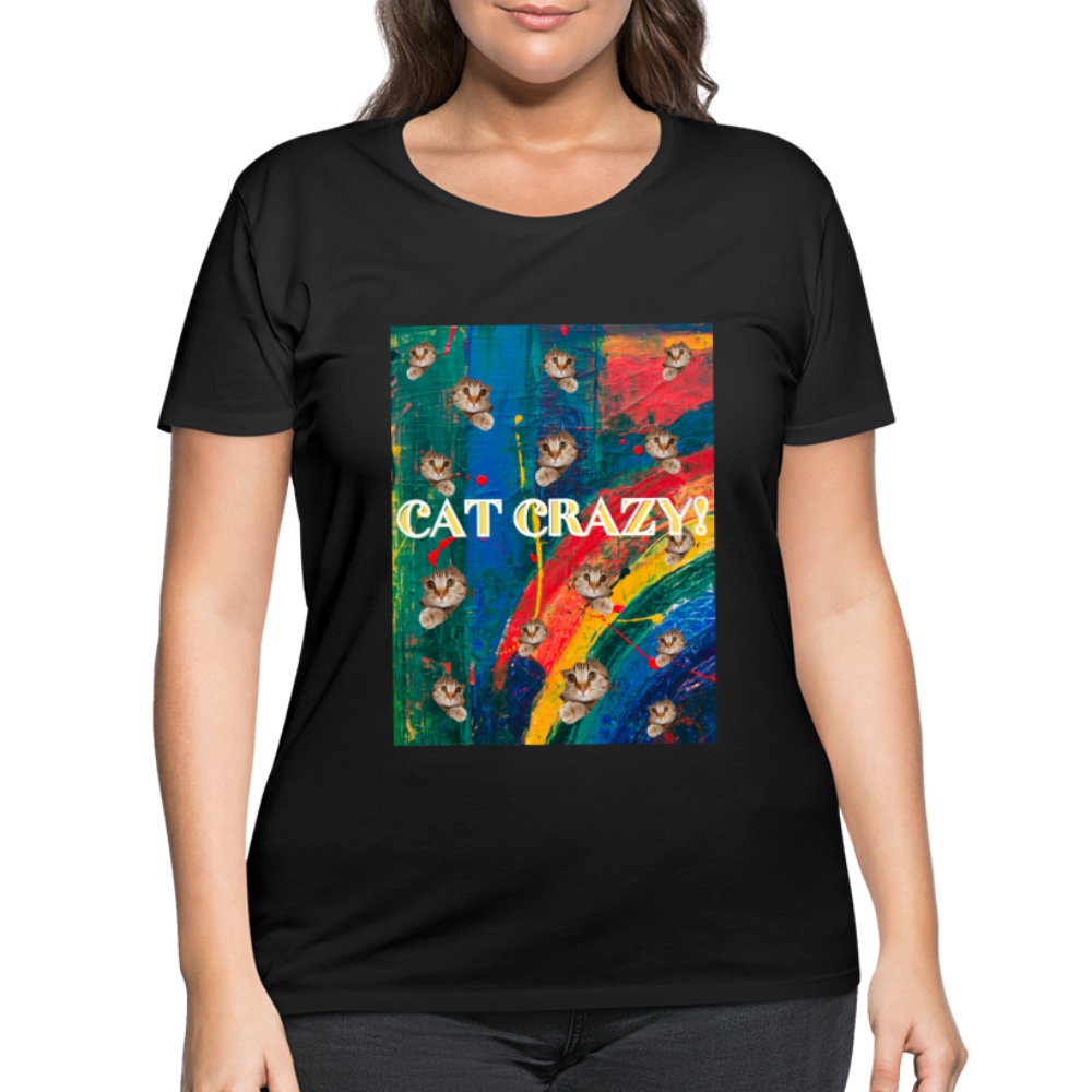 CAT CRAZY Women's Curvy T-Shirt - black