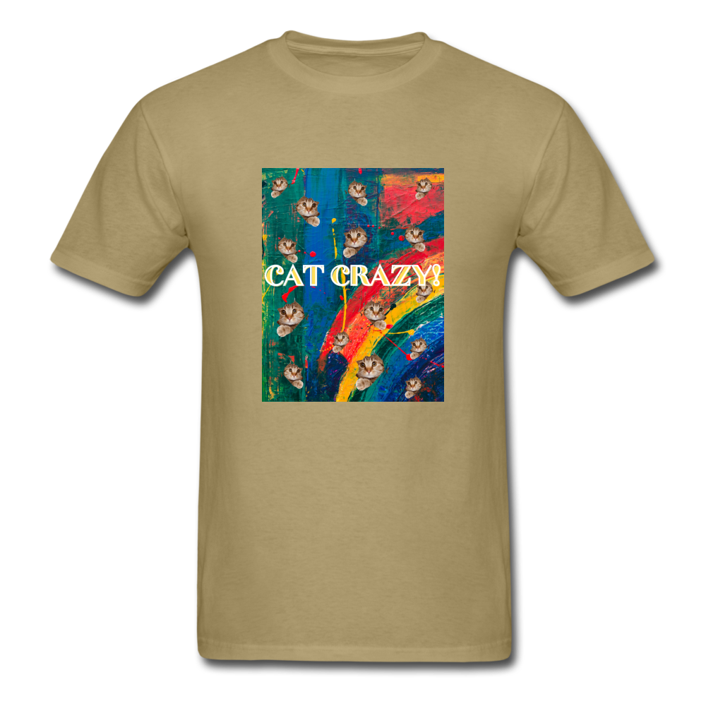CAT CRAZY Men's T-Shirt - khaki