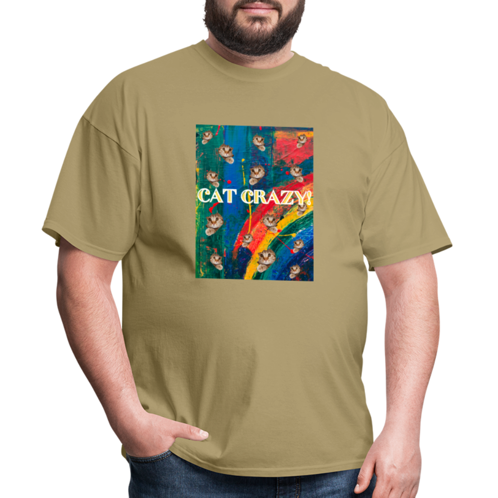 CAT CRAZY Men's T-Shirt - khaki