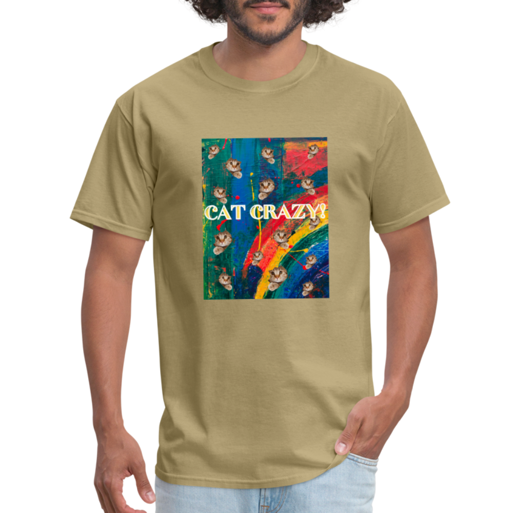 CAT CRAZY Men's T-Shirt - khaki