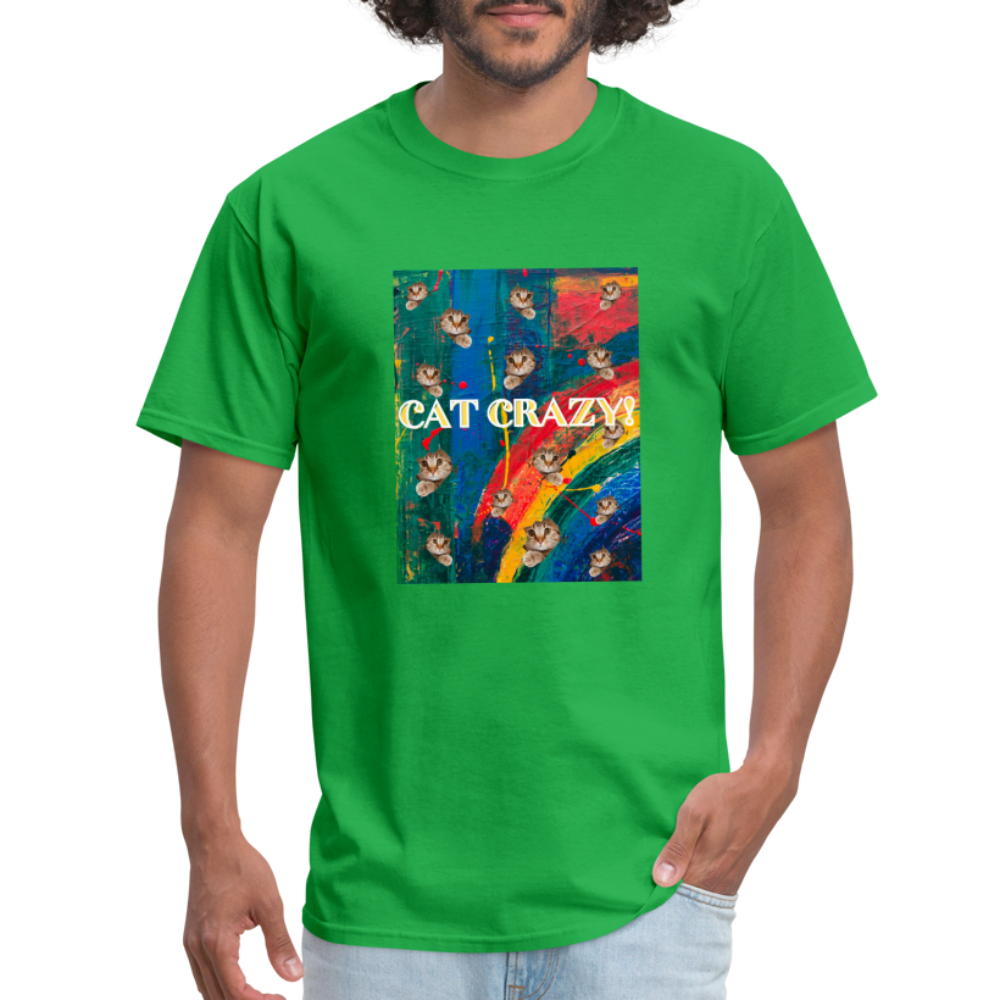 CAT CRAZY Men's T-Shirt - bright green