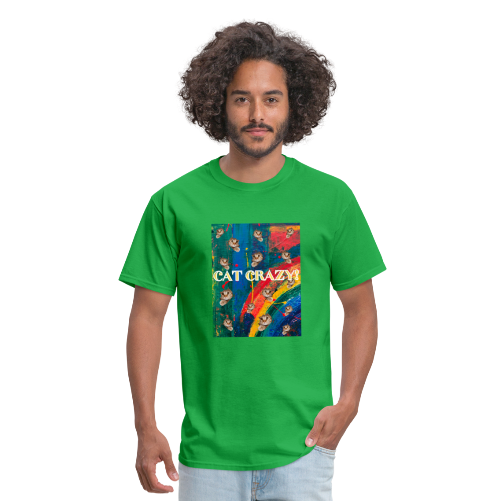 CAT CRAZY Men's T-Shirt - bright green
