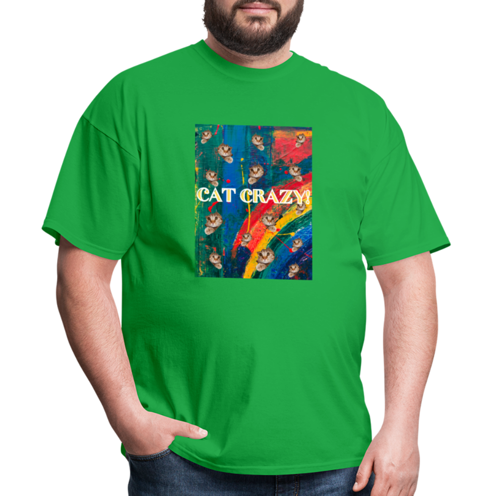 CAT CRAZY Men's T-Shirt - bright green