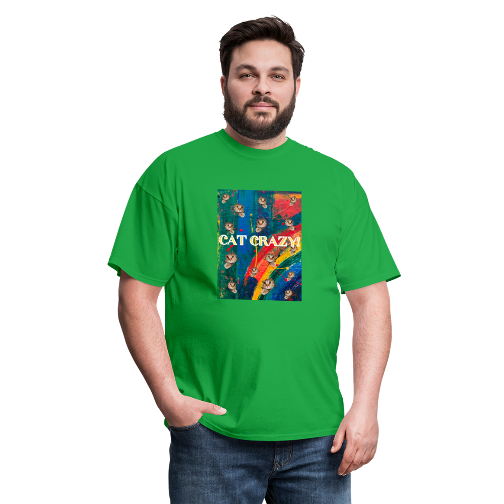 CAT CRAZY Men's T-Shirt - bright green