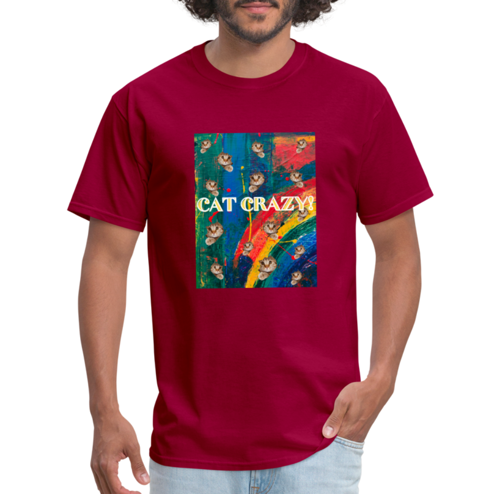 CAT CRAZY Men's T-Shirt - dark red