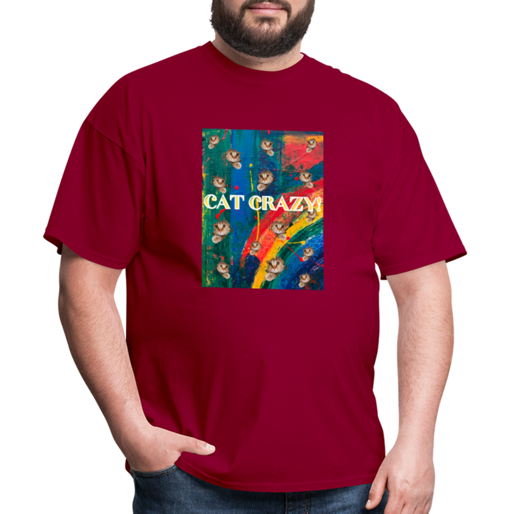 CAT CRAZY Men's T-Shirt - dark red