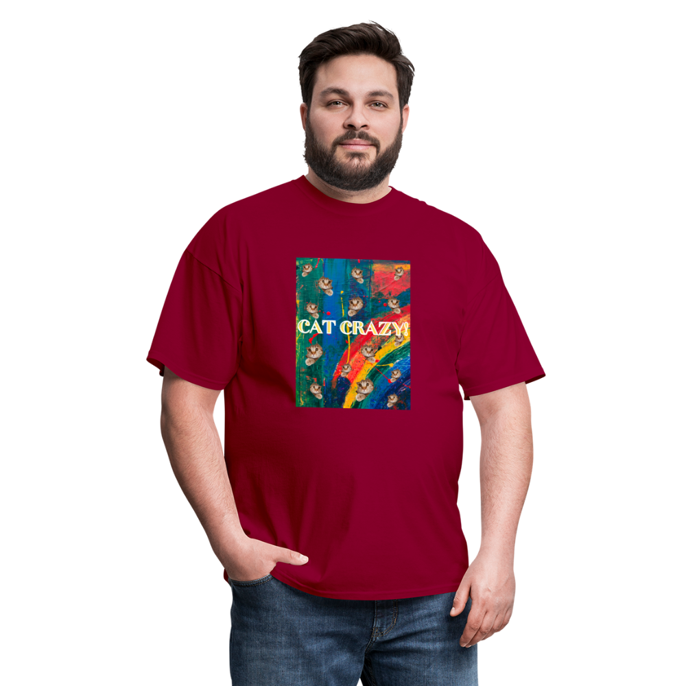 CAT CRAZY Men's T-Shirt - dark red