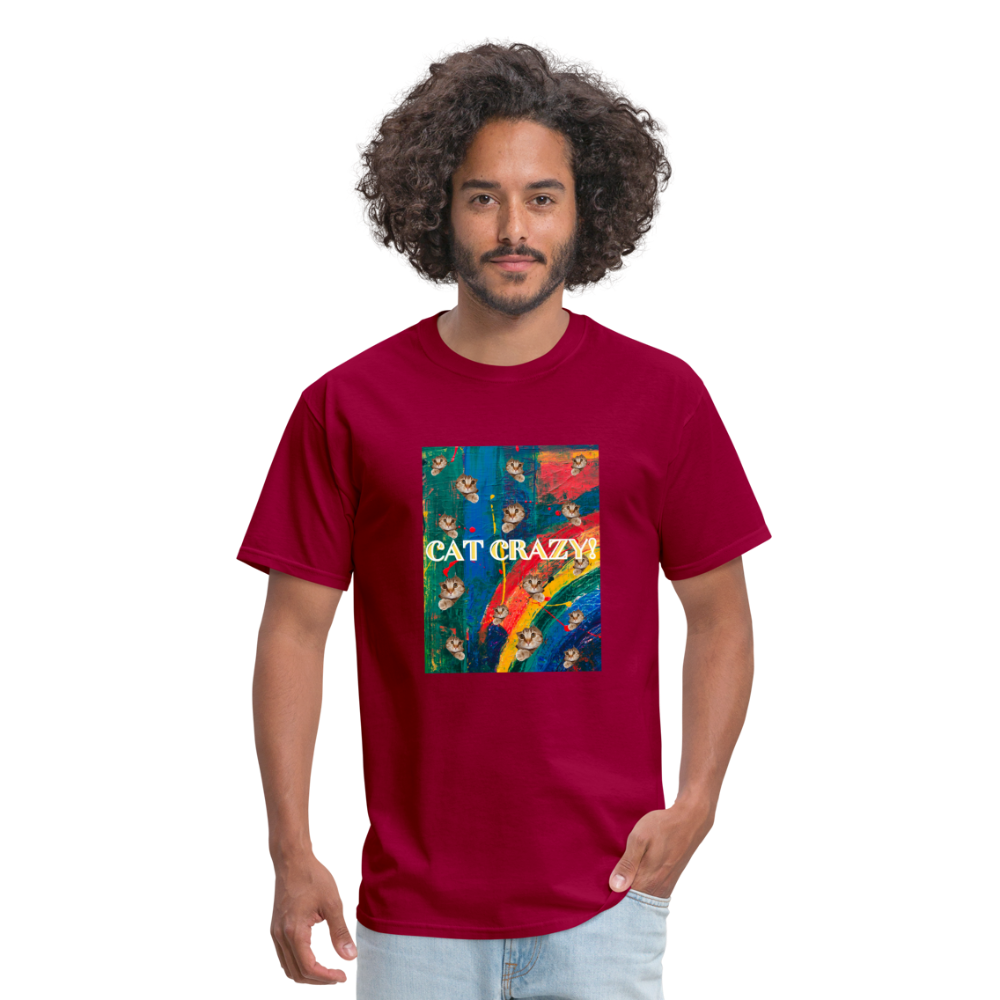 CAT CRAZY Men's T-Shirt - dark red