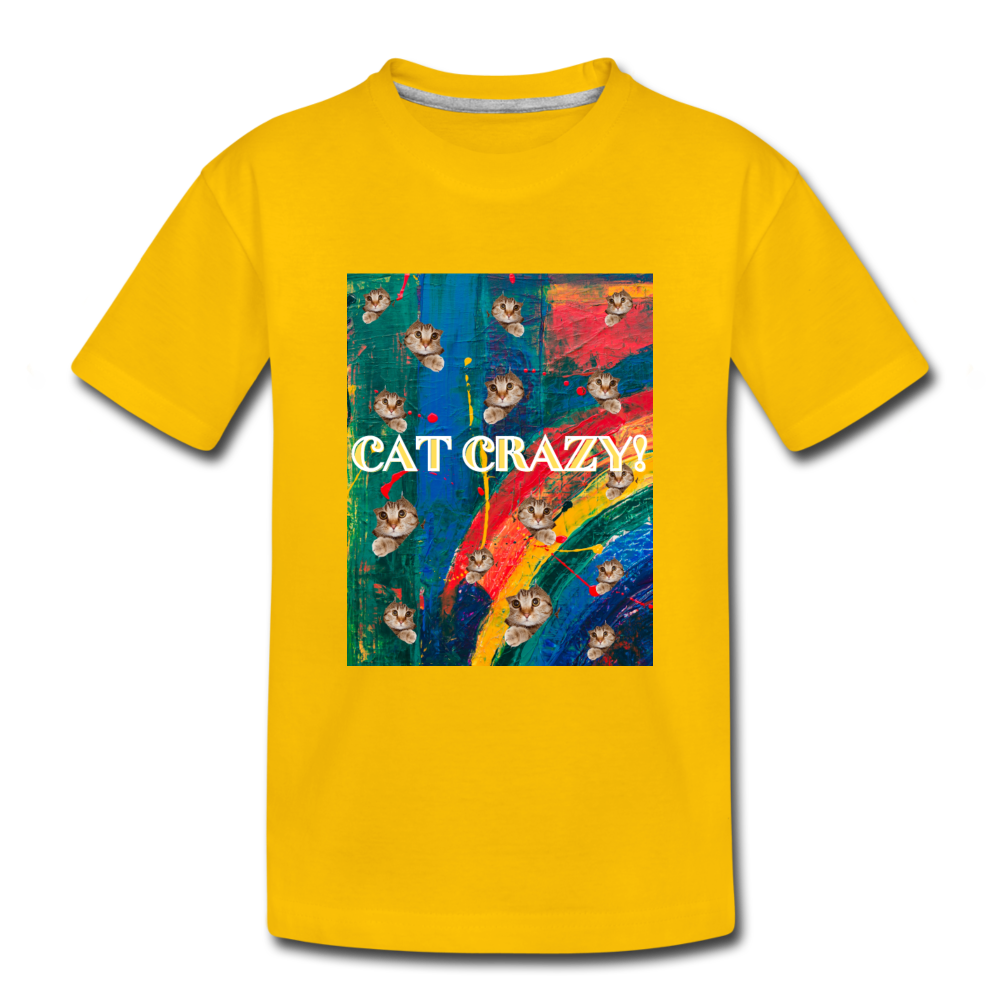 CAT CRAZY Toddler Premium T-Shirt - sun yellow