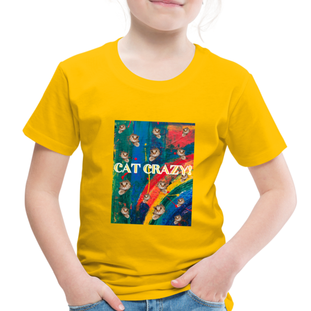 CAT CRAZY Toddler Premium T-Shirt - sun yellow