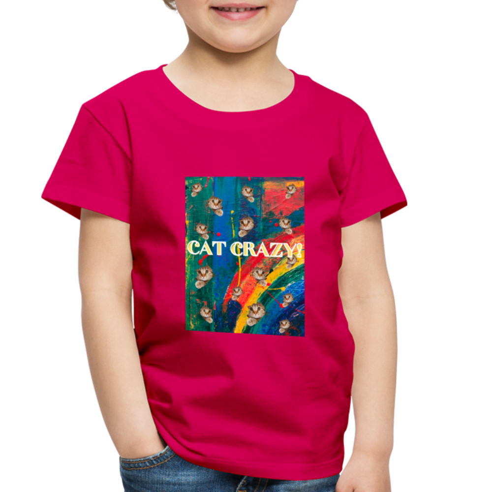 CAT CRAZY Toddler Premium T-Shirt - dark pink