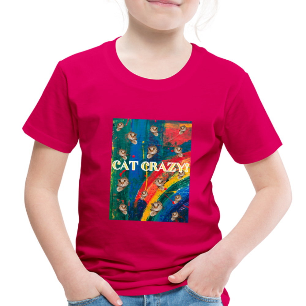 CAT CRAZY Toddler Premium T-Shirt - dark pink
