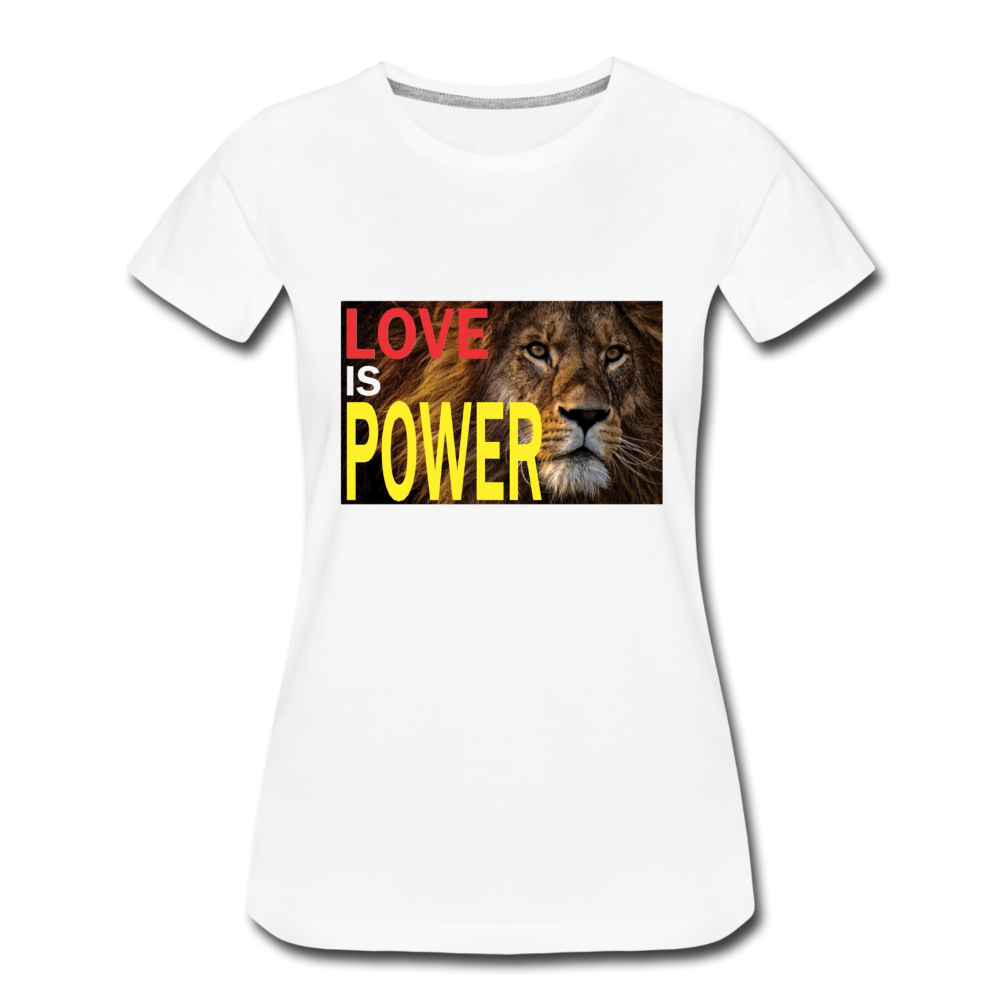 LOVE IS POWER Women's Premium T-Shirt - white