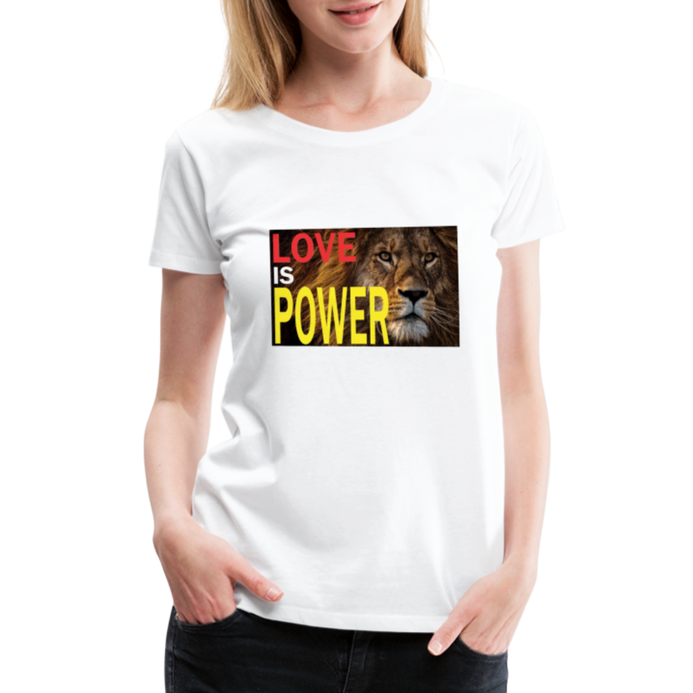 LOVE IS POWER Women's Premium T-Shirt - white
