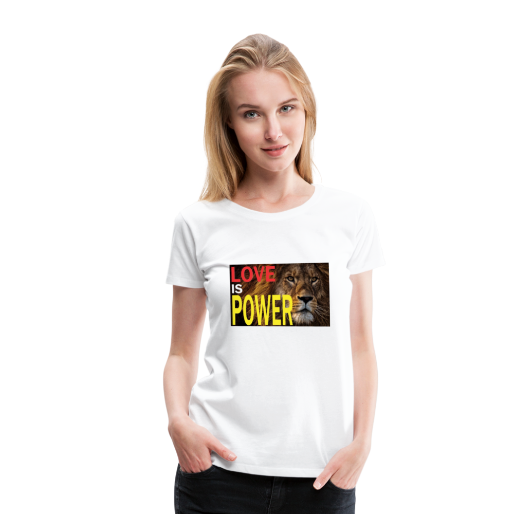 LOVE IS POWER Women's Premium T-Shirt - white