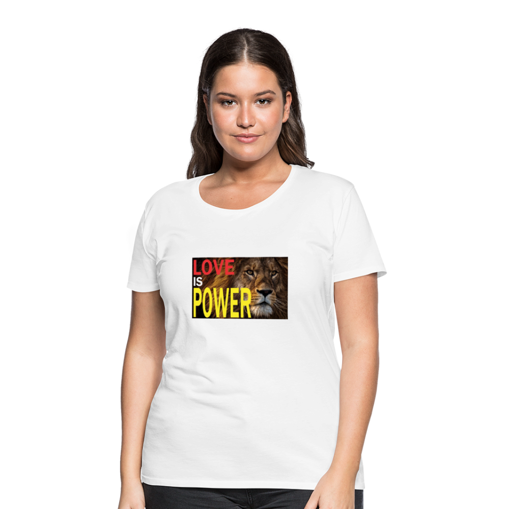 LOVE IS POWER Women's Premium T-Shirt - white