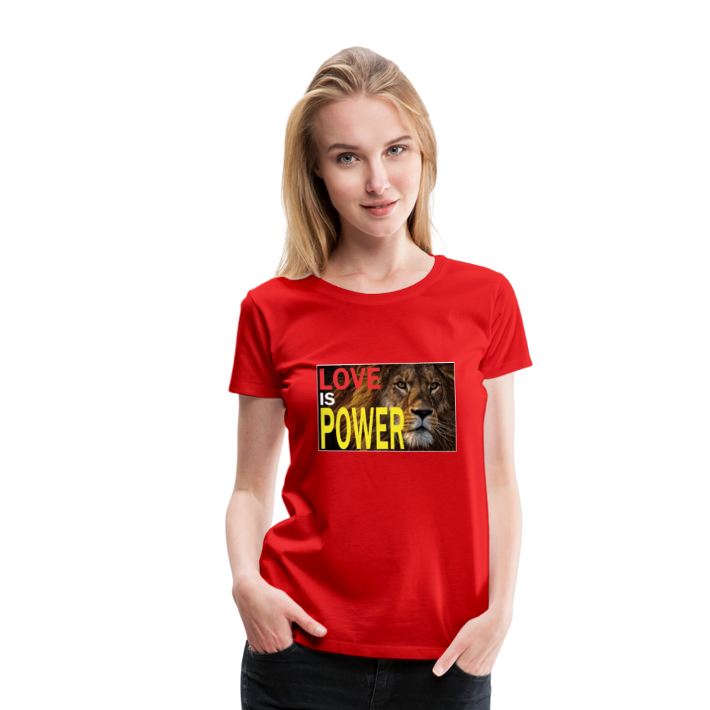 LOVE IS POWER Women's Premium T-Shirt - red