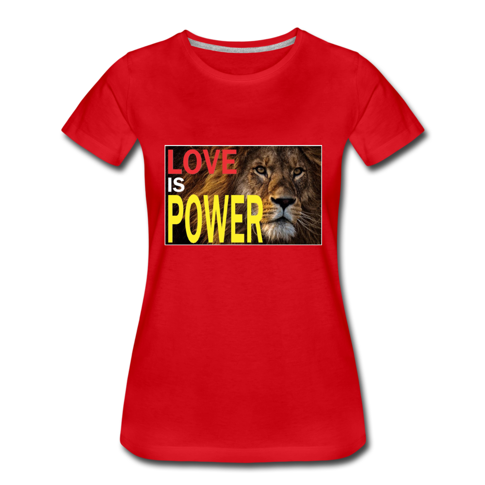 LOVE IS POWER Women's Premium T-Shirt - red