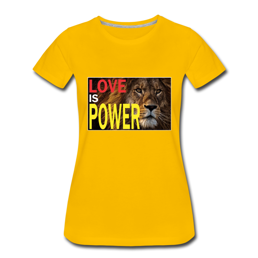 LOVE IS POWER Women's Premium T-Shirt - sun yellow