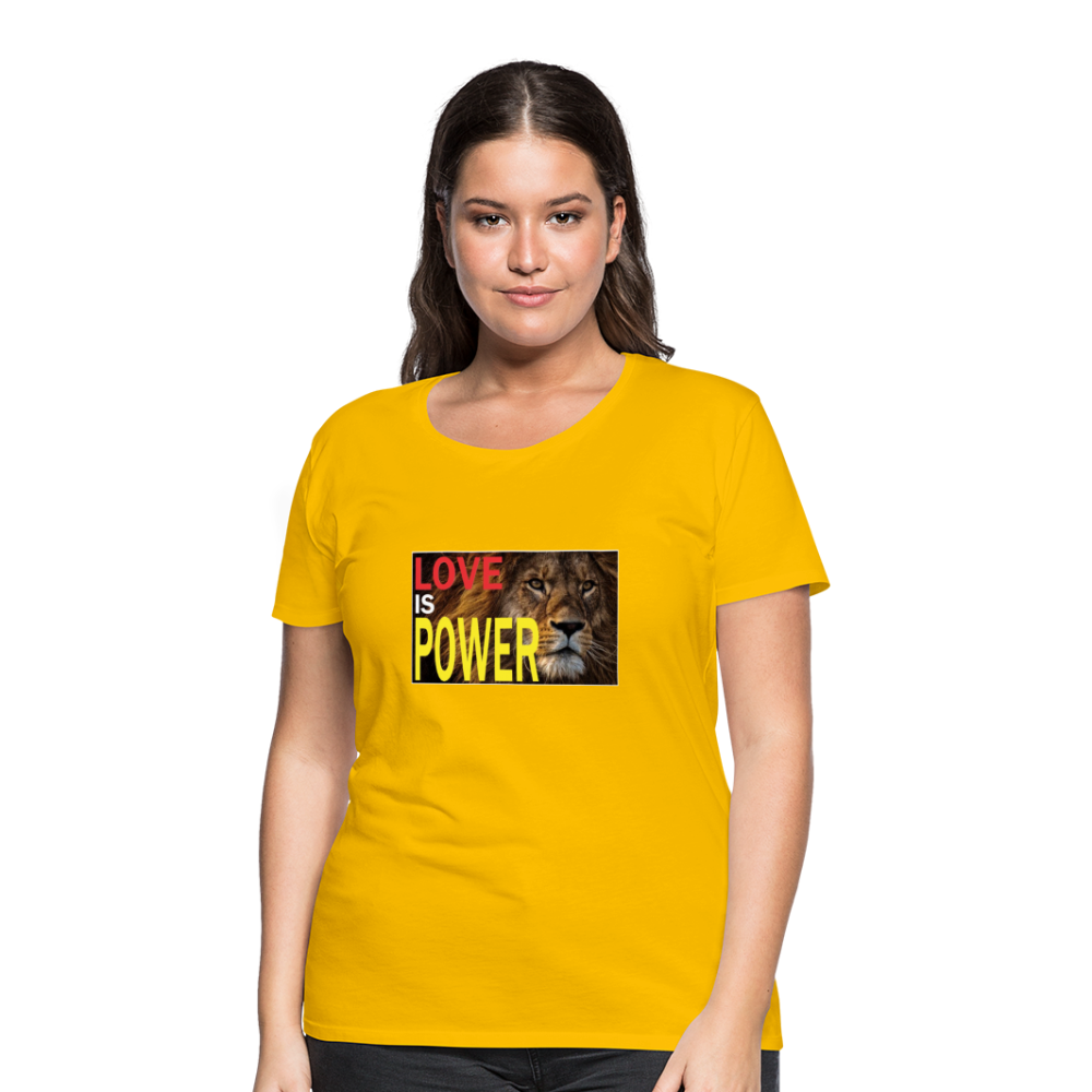 LOVE IS POWER Women's Premium T-Shirt - sun yellow