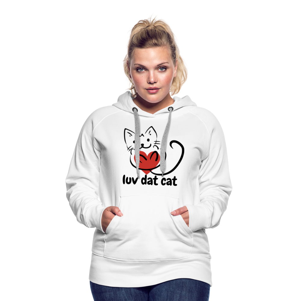 Official Luv Dat Cat Women's Premium Hoodie - white